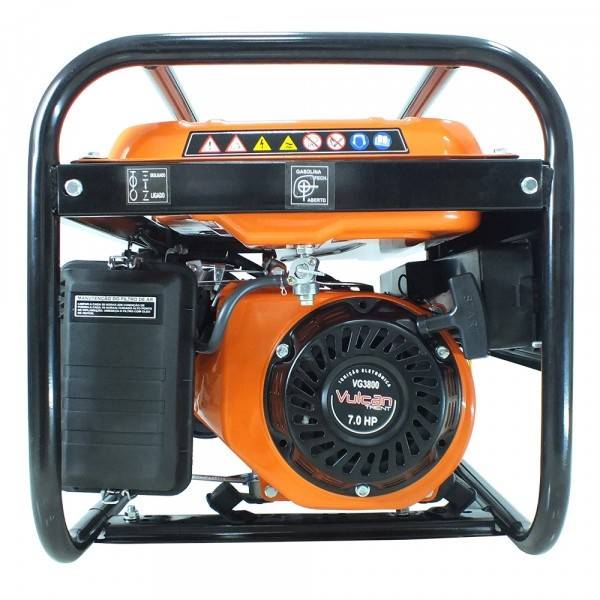 Gerador Gasolina 4t 208cc 7hp 3kva 3000watts Bivolt Vg3800 - Vulcan