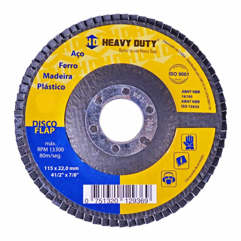 Disco Flap 4.1/2 GrÃo 120 - Heavt Duty 